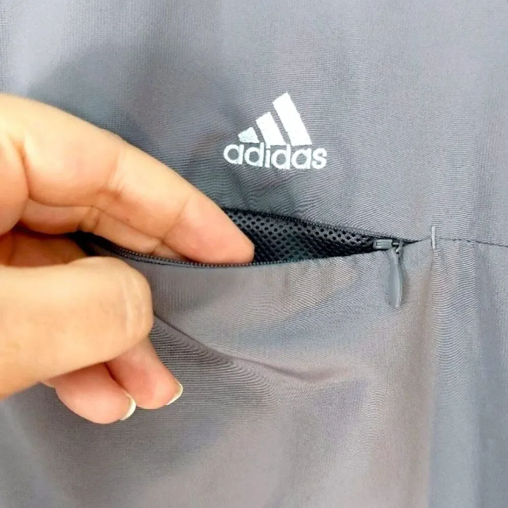 VTG Y2K Adidas CLIMALITE Track Jacket Windbreaker Full Zip Gray Blue AV1001 - XL - Picture 2 of 8